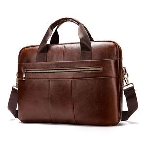 Sacs à main de luxe prêts à être expédiés, sacs messager vintage en cuir véritable marron foncé et noir, porte-documents pour homme - Product Image 4
