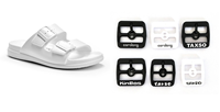 Boucle de chaussure réglable en plastique colorée de 32 mm, carrée avec broche, pour chaussures de jardin et sandales