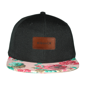 Promocionales personalizados de impresión 6 panel de bebé <span class=keywords><strong>gorra</strong></span> snapback <span class=keywords><strong>Gorra</strong></span> con parche de cuero logotipo - Product Image 1