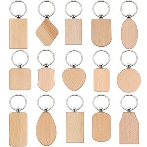 Creative Wooden Beech Keychain with Laser Engraved Logo Small Gift Idea