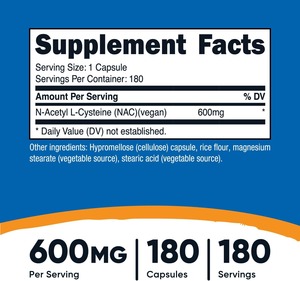 Oem Private Label <span class=keywords><strong>N</strong></span>-<span class=keywords><strong>Acetyl</strong></span> L-Cysteïne (Nac) <span class=keywords><strong>Capsules</strong></span> Leverbescherming, Ontgifting Ondersteuning - Product Image 2