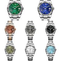 Montre mécanique personnalisable avec mouvement NH35, boîtier en acier inoxydable, verre saphir, cadran à aiguilles, bracelet de 20 mm, montre de style professionnel