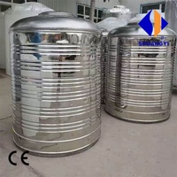 Réservoir d'eau chaude circulaire en acier inoxydable 304 de 500L à 8000L, qualité alimentaire, pour système de chauffage solaire et hôtel