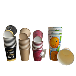 Gobelets en papier biodégradable personnalisés 8oz 10oz 12oz 16oz 20oz avec couvercle en PP imprimé couleur, jetables, pour café - Product Image 1
