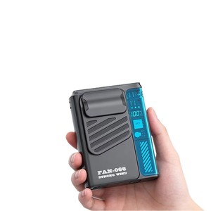 พัดลมพกพาความเร็วสูง 4000mAh ชาร์จซ้ำได้ หน้าจอ LED แสดงผล 5 ระดับความเร็ว ใช้งานแบบแฮนด์ฟรี พัดลมระบายความร้อนแบบสวมใส่ได้ สำหรับงานกลางแจ้ง ตั้งแคมป์ - Product Image 1