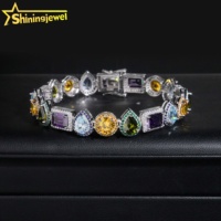 Bracelets tendance en argent sterling 925 plaqué or avec zircone cubique colorée à taille fantaisie, nouvelle collection de bijoux fins