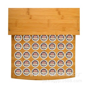 Boîte de rangement pour dosettes de café en bambou avec couvercle, capacité de 30 capsules, pour l'organisation de la cuisine - Product Image 1