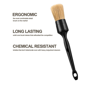 NBT Lot de 3 brosses à poils de sanglier noir 100% brosse à poils de porc pour voiture - Product Image 3