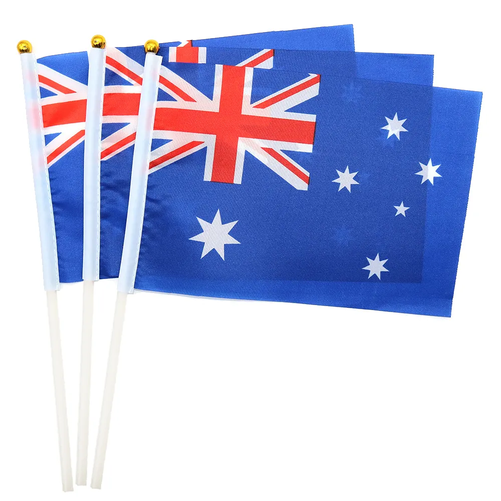 Индивидуальный рекламный ручной флаг оптом, австралийские ручные флаги, футбольные спортивные мини-флаги