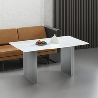 Ensemble table et chaises de salle à manger en marbre de style nordique minimaliste nouvellement conçu, 4 places, durable, meubles de salon modernes