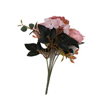 Bouquet de roses Hibiscus artificielles en soie, centre de table, décoration murale nuptiale, décoration intérieure, salon, bureau, mariage