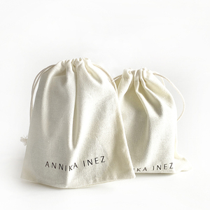 Kích thước tùy chỉnh tái chế 16x18cm bông vải dây rút túi bụi với logo cho các sản phẩm mỹ phẩm trong 6oz - Product Image 1