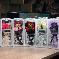 Bouquet de roses artificielles en savon, boîte cadeau, fête des mères, Saint-Valentin, Noël, cadeau pour une amie, rose en savon