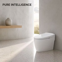 Toilette intelligente moderne automatique en céramique avec bidet électrique chauffant, drainage en S, fixation au sol, accessoire de salle de bain pour hygiène féminine