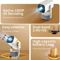 Mini-projecteur portable intelligent ODM K2 avec batterie, 1280*720P, interactif, courte focale, Android 11, 1200 Lumens, Stéréo HIFI, Prise en charge 4K