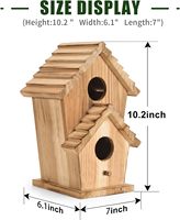 Nichoir d'extérieur en bois à 2 trous pour jardin, cage à oiseaux sauvage, décoration intérieure.