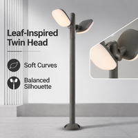 Lampadaire architectural LED à double tête 20W IP65 étanche en aluminium pour aménagement extérieur, cour, complexe hôtelier, allée
