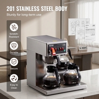 Cafetière à filtre automatique en acier inoxydable de qualité commerciale 2,2 L avec carafe isotherme et filtre à café