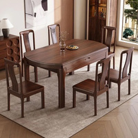 Table à manger ronde en bois d'ébène massif pour salons de style farmhouse, bureaux à domicile, appartements et hôtels, design chinois, respectueux de l'environnement