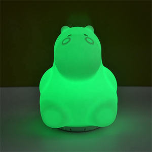 Haut-parleur lampe mignon hippopotame musique lampe Silicone bébé enfant sommeil <span class=keywords><strong>veilleuse</strong></span> avec USB Rechargeable Portable musique <span class=keywords><strong>veilleuse</strong></span> - Product Image 2
