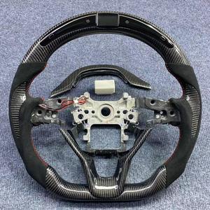 Volant de direction en cuir rouge sport personnalisé CarbMod en fibre de carbone pour 4 branches, 50 mm de diamètre, pour Accord 10e génération - Product Image 5