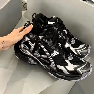 Designer Retro Fashion casual <b>Sneakers</b> Genuine <b>Leather</b> lace High Quality Women Men's running shoes Runner Walking style Shoes - Product Image 1