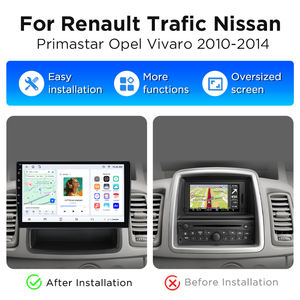 Autoradio sans fil Junsun Carplay pour Renault Trafic Nissan Primastar J4 Opel Vivaro X83 2010-2014 Système de navigation GPS pour voiture - Product Image 2