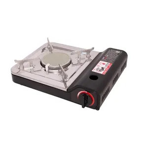 Stovetop Korean BBQ Non-Stick Grill Pan with Cooking Gas Stove Burner Portable Cassette Furnace Carry Case for Outdoor Camping
