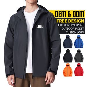 Veste softshell brodée personnalisée unisexe, imperméable, coupe-vent respirant avec capuche, manteau de printemps de haute qualité - Product Image 1