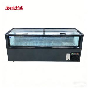 Congélateur coffre haute visibilité avec vitrine frontale pour supermarché, présentoir réfrigéré <span class=keywords><strong>commercial</strong></span> en îlot - Product Image 1