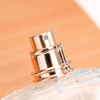 Flacon de parfum en verre rechargeable vide 30ml 50ml 100ml, type à vis, transparent, avec bouchon ovale bleu, conception anti-fuite