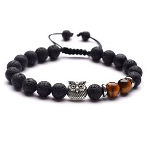 Pulseras <span class=keywords><strong>de</strong></span> piedra <span class=keywords><strong>de</strong></span> Lava <span class=keywords><strong>de</strong></span> 8mm con ojo <span class=keywords><strong>de</strong></span> Tigre, dijes <span class=keywords><strong>de</strong></span> plata, cuentas <span class=keywords><strong>de</strong></span> Buda <span class=keywords><strong>de</strong></span> piedra volcánica, pulsera tejida con cuentas ajustables - Product Image 6