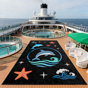 사용자 정의 미끄럼 방지 기계 빨 고무 백킹 보트 트레일러 이층 바닥 매트 인쇄 로고 상업용 나일론 매트 - Product Image 1