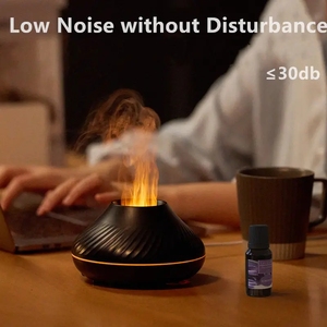 7 LED màu ngọn lửa không khí độ ẩm USB nguồn điện xách tay núi lửa khuếch tán hương thơm trang trí nội thất siêu âm điện quà tặng gia đình - Product Image 4