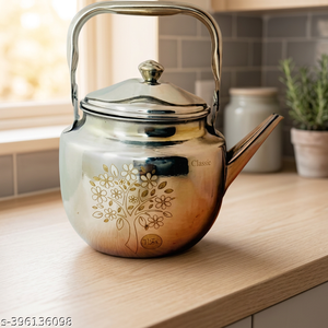 Tea Kettle With <b>Lid</b> Metal Handle Floral Design Water <b>Pot</b> For Kitchen Use - Product Image 2
