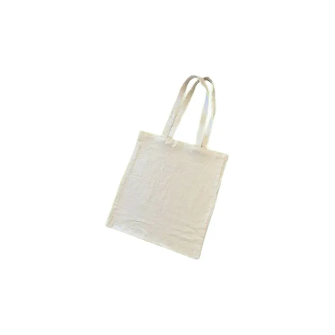 Japanese white DIY shoulder cotton canvas tote bag with small wrinkle
