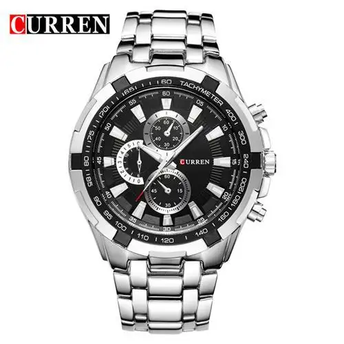 CURREN 8023 Men Wrist Watches Top Brand Sports Male Waterproof Steel Wristwatches Relojes Hombre Chronograph Men's Clock