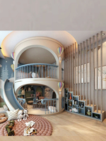 Château en forme d'arc pour enfants, personnalisation complète de la maison, structure à double étage avec toboggan en spirale, lit toboggan double niveau