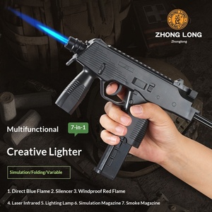 Accendino a Gas a Forma di Pistola, Costruzione in Metallo e Plastica, Stile Americano, Caratteristiche di Sicurezza, Multifunzione per Sigari, Barbecue, Torcia - Product Image 4