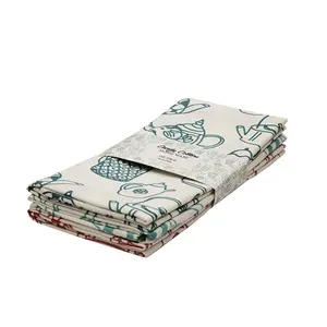 Meita Home Natural cotton standard size sublimation printed wholesale cotton canvas duck fabric set of 3 kitchen tea towels