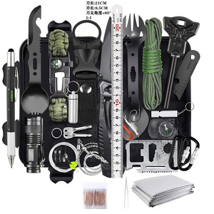 Kit de survie, outil tactique multifonctionnel, équipement d'urgence pour le camping en plein air, acier inoxydable, 21x11x5.5cm, premiers secours, survie - Product Image 1