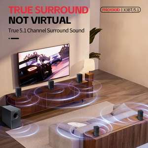 Système de cinéma maison 5.1 à succès, Microlab X3BT 5.1, 180W RMS de puissance, caisson de basses, <span class=keywords><strong>karaoké</strong></span>, son surround, système de cinéma maison - Product Image 2