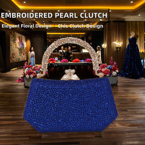 Sac à main de soirée tendance de style indien pour femmes avec chaîne de perles et doublure en polyester - Product Image 2