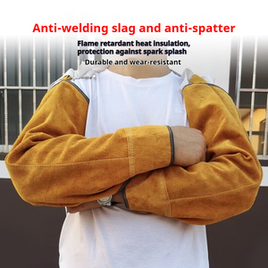 Long Fireproof Protective Anti-Cut Leather <strong>Welding</strong> Sleeves Breathable Workwear <strong>Jacket</strong> for Secure Arm Protection