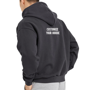 Sudadera con capucha y cremallera unisex de gran tamaño, terciopelo de algodón personalizado con diseño de estampado de soplo, estilo largo para hombre, Invierno <span class=keywords><strong>Se</strong></span> - Product Image 1
