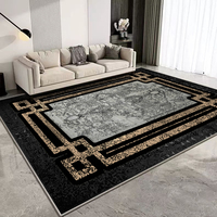 0029 2026 Tapis et moquettes imprimés 3D épais et élégants avec motifs dorés et noirs en pièces pour chambre à coucher
