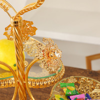 Nouveau Style européen décoration de fruits frais sculpture dorée Snack plateau de service assiette plateau de fruits secs pour la décoration intérieure