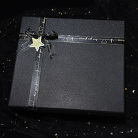 Boîte cadeau d'anniversaire noire créative papier à paillettes mat gravure laser emballage en carton pour montres à coke feuille spécifications
