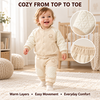 Ensemble de vêtements d'intérieur d'hiver pour enfants en gros, en coton jacquard, écologique, respirant, avec couche d'air douce, échantillon numérique personnalisé disponible en 7 jours