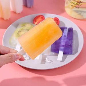 New Product Ideas 4 Grids PP Transparent Reusable Plastic Popsicle Mold Stackable Custom Popsicle Molds - Product Image 4